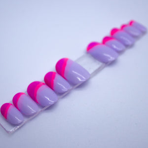Purple Swerve Gel Press On Nail Set
