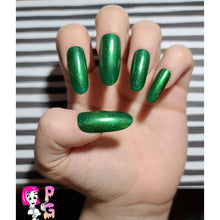 Load image into Gallery viewer, Christmas Tree Chrome Press On Nail Set
