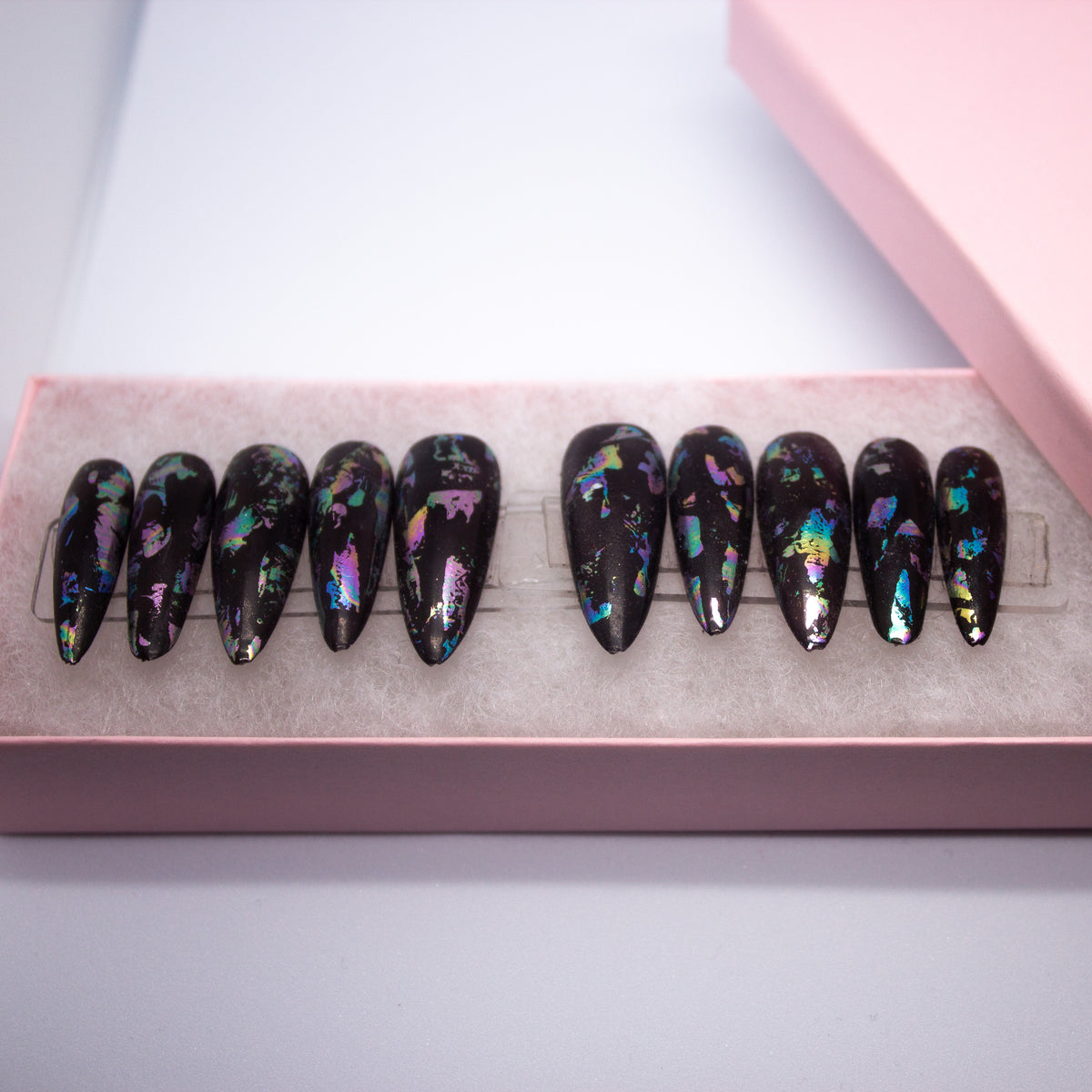 Black Ice Holographic Foil Press-On Nails – Popsicle Girl