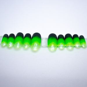Green Ombre Confetti Press On Nails Set