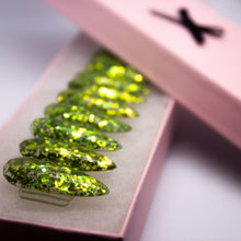 Load image into Gallery viewer, Green Swamp Glitter Press On Nail Set
