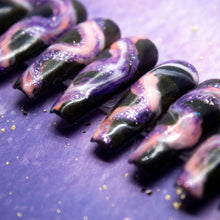 Load image into Gallery viewer, Purple Stardust Press On Nail Set
