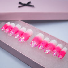 Load image into Gallery viewer, Pink Ombre Confetti Press On Nail Set
