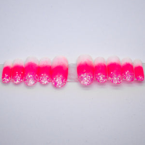 Pink Ombre Confetti Press On Nail Set