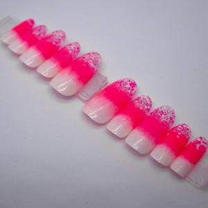 Pink Ombre Confetti Press On Nail Set