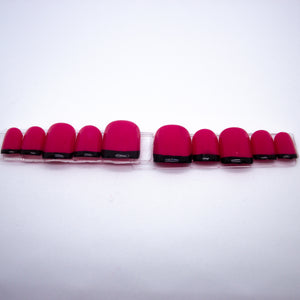 Hot Pink Business Press On Nail Set