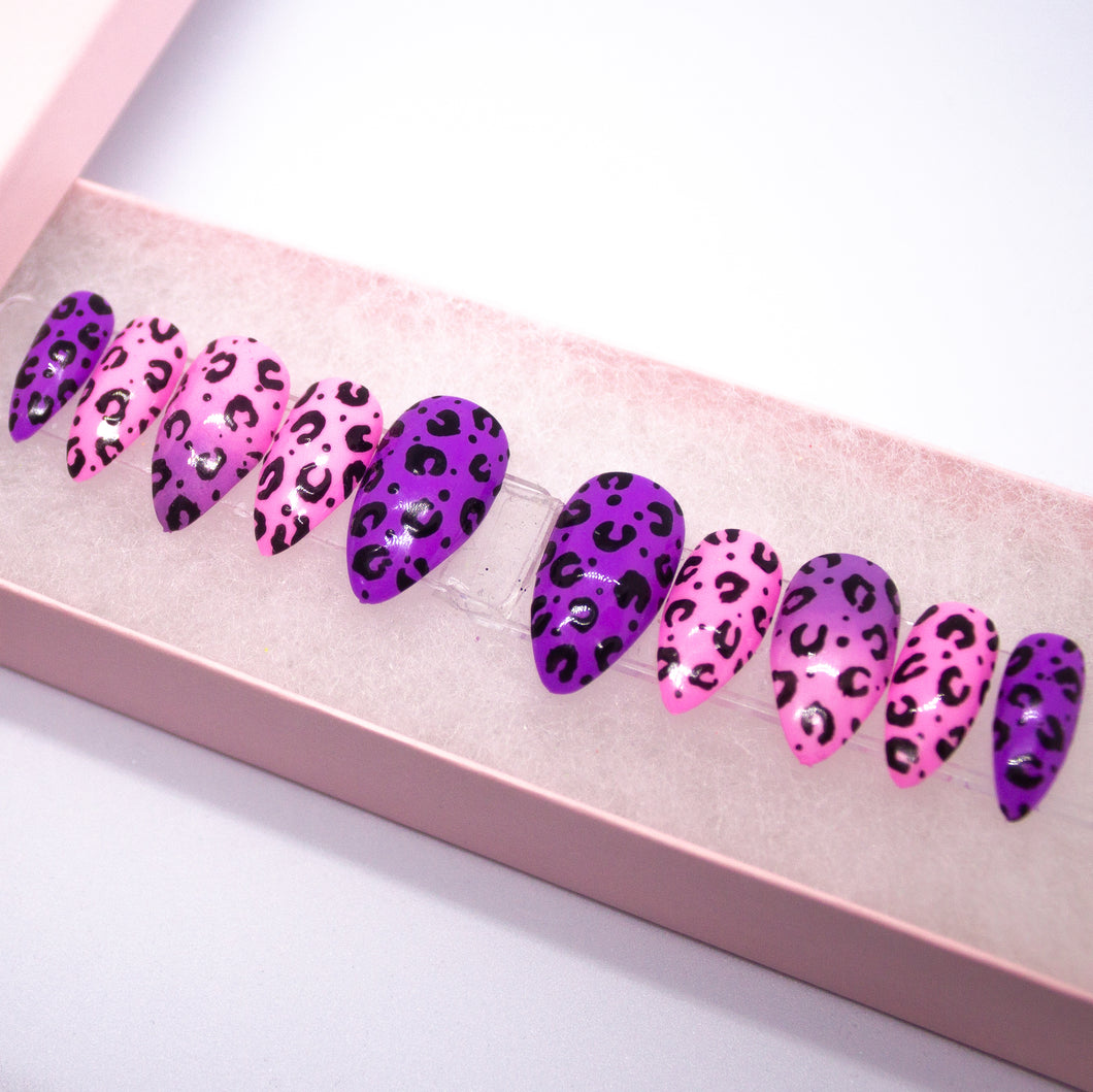 Barbie Cheetah Press On Nail Set