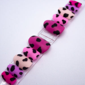Pink Cow Spot Press On Nail Set