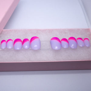 Purple Swerve Gel Press On Nail Set