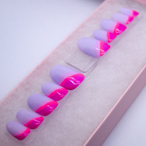 Purple Swerve Gel Press On Nail Set