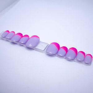 Purple Swerve Gel Press On Nail Set