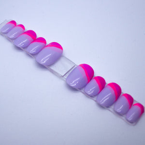 Purple Swerve Gel Press On Nail Set