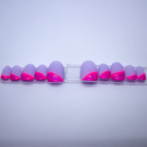 Purple Swerve Gel Press On Nail Set