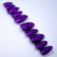 Load image into Gallery viewer, Purple Glitzy Gel Press On Nail Set
