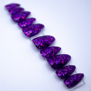 Purple Glitzy Gel Press On Nail Set