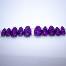 Load image into Gallery viewer, Purple Glitzy Gel Press On Nail Set
