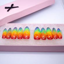 Load image into Gallery viewer, Rainbow Marble Gel Press On Nail Set
