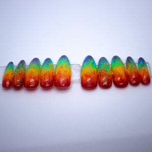 Rainbow Marble Gel Press On Nail Set