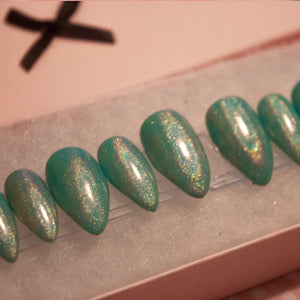 Baby Blue Holographic Press On Nail Set