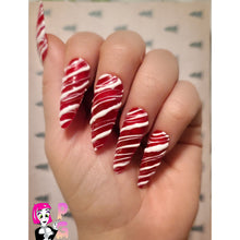 Load image into Gallery viewer, Candy Cane Claws Press On Nail Set
