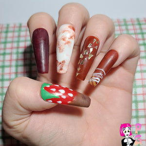 Chocolate Strawberry Press On Nail Set
