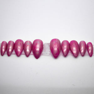 Mega Pink Holographic Press On Nails