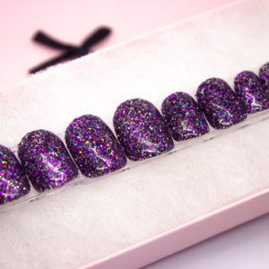 Purple Slurp Glitter Press On Nail Set