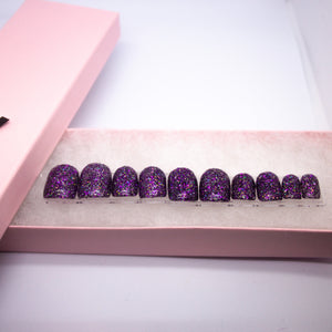 Purple Slurp Glitter Press On Nail Set