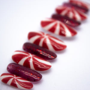 Peppermint Swirl Press On Nail Set