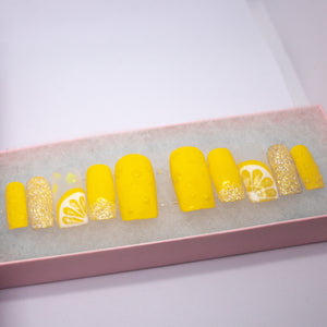 Frozen Lemonade Press On Nail Set