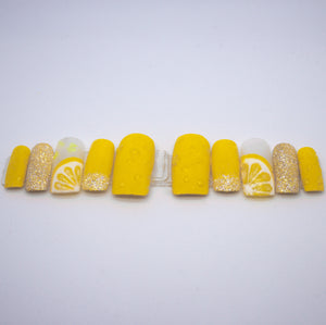 Frozen Lemonade Press On Nail Set