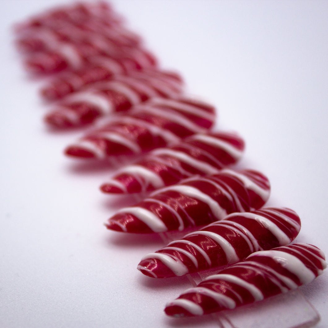 Candy Cane Claws Press On Nail Set
