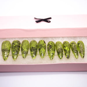 Nuclear Snakeskin Press On Nail Set