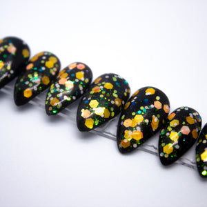 Candy Corn Glitter Press On Nail Set