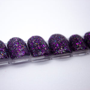 Purple Slurp Glitter Press On Nail Set