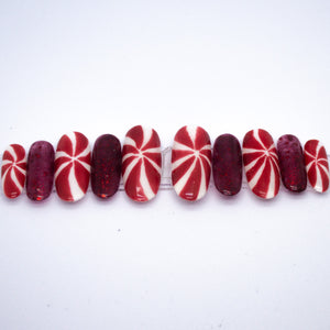 Peppermint Swirl Press On Nail Set