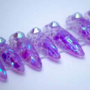 Hologram Blush Press On Nail Set