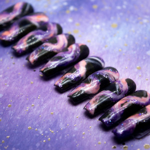 Purple Stardust Press On Nail Set