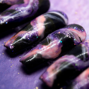 Purple Stardust Press On Nail Set